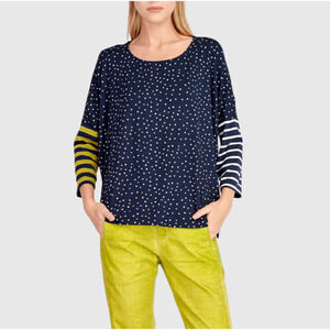 Alembika Womens Plus Size Tunic Blouse Top Polka Dot (7) 18-20W Relaxed Dolman